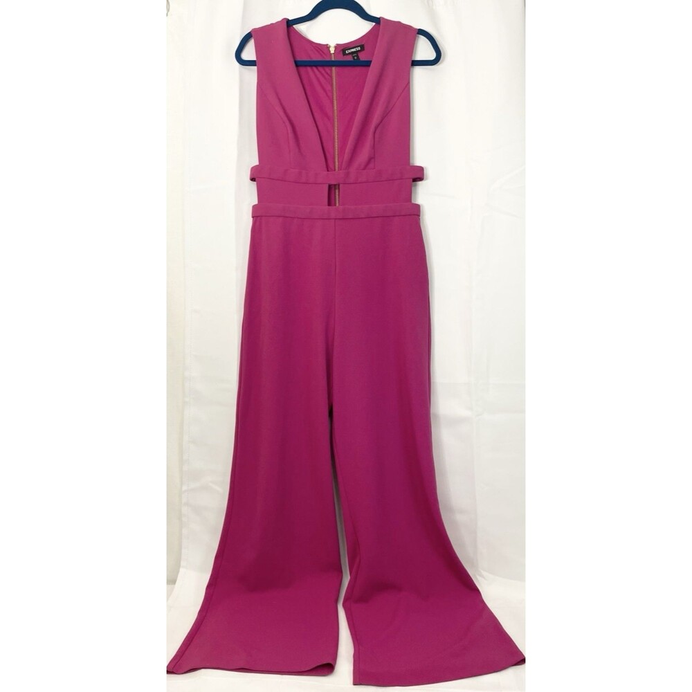 Express One Piece Romper M Medium Fuchsia Sleeveless Jumpsuit Work Sexy